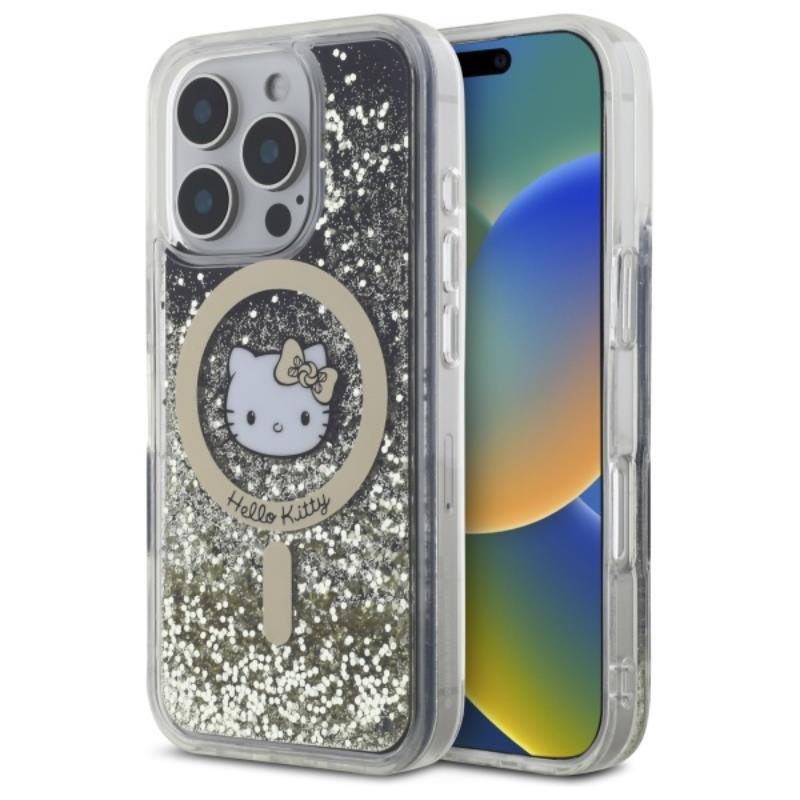 Hello Kitty Liquid Glitter Fever MagSafe - Case for iPhone 16 Pro Max (black/gold)