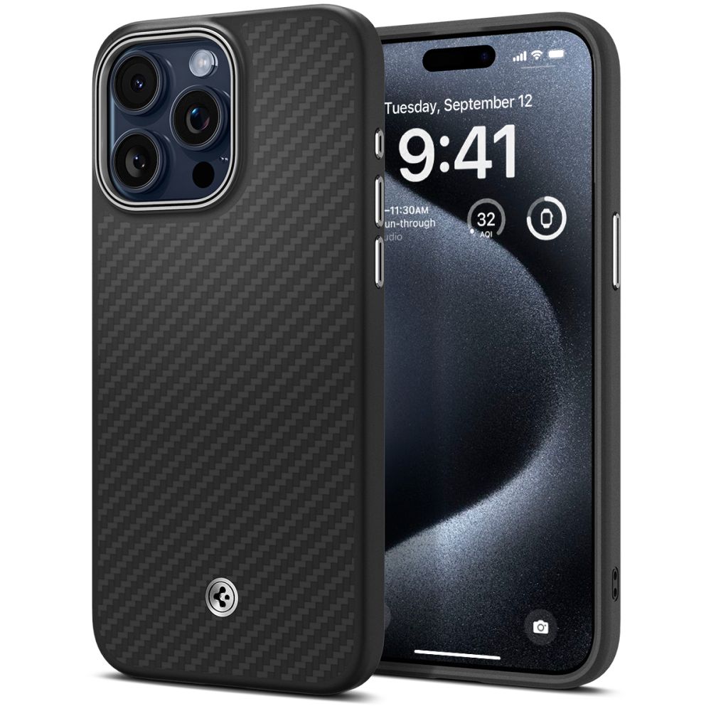 Spigen Enzo Aramid Mag MagSafe - Case iPhone 15 Pro (Black)