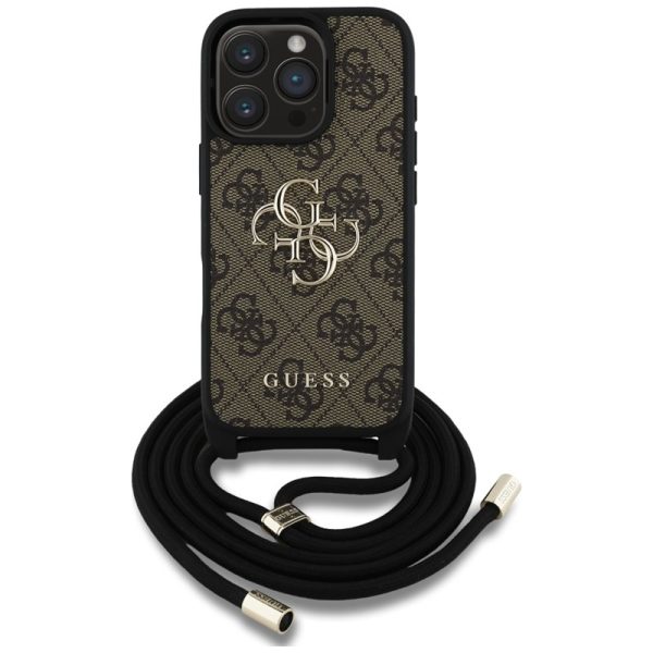 Guess 4G Big Logo Cord Strap Crossbody - Case for iPhone 16 Pro (brown) - Image 2