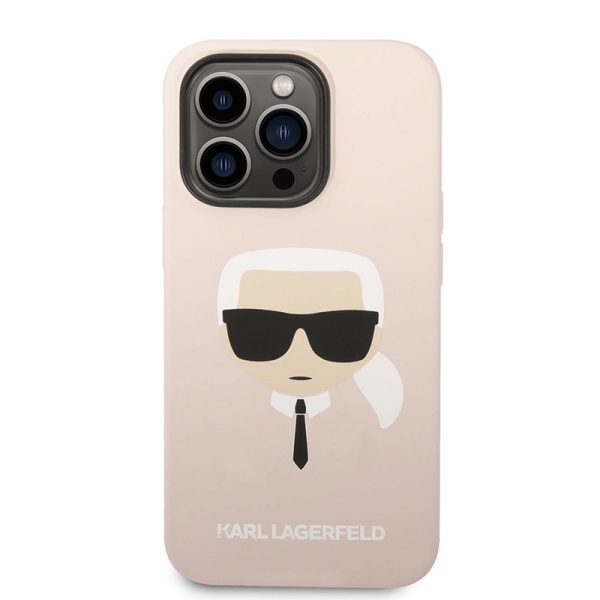Karl Lagerfeld Silicone Ikonik Karl's Head MagSafe - Case for iPhone 14 Pro (Pink) - Image 2