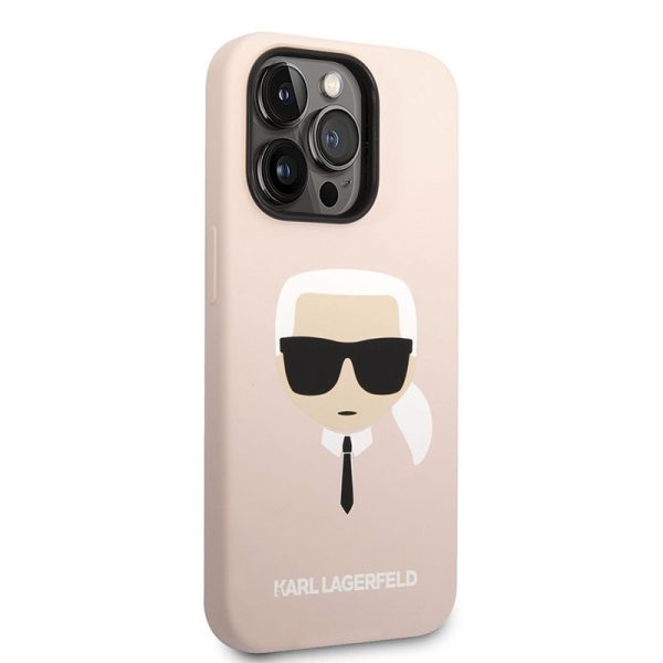 Karl Lagerfeld Silicone Ikonik Karl's Head MagSafe - Case for iPhone 14 Pro (Pink) - Image 3