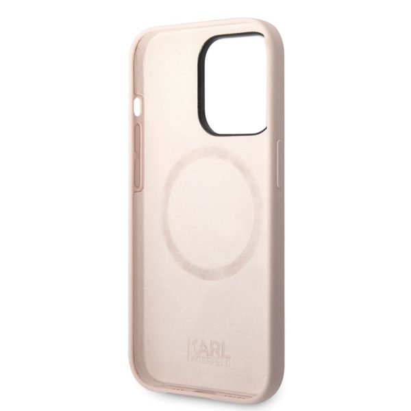 Karl Lagerfeld Silicone Ikonik Karl's Head MagSafe - Case for iPhone 14 Pro (Pink) - Image 5