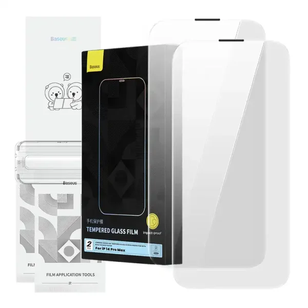 Tempered Glass Baseus Corning for iPhone 14 Pro with built-in dust filter - Image 6