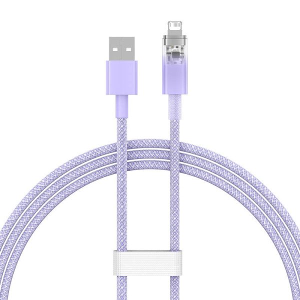 Fast Charging cable Baseus USB-A to Lightning Explorer Series 1m 2.4A (purple) - Image 3