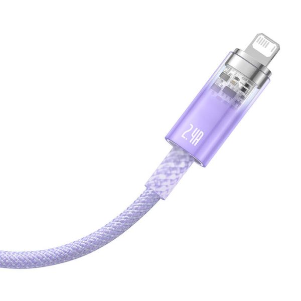 Fast Charging cable Baseus USB-A to Lightning Explorer Series 1m 2.4A (purple) - Image 5