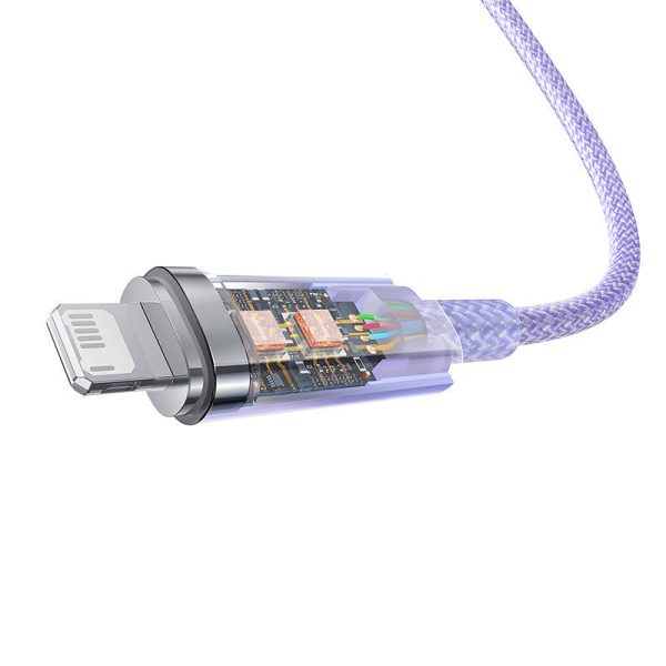 Fast Charging cable Baseus USB-A to Lightning Explorer Series 1m 2.4A (purple) - Image 6