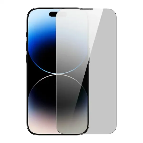 Privacy tempered Glass Baseus Iphone 14 Pro Max (2pcs) with 2 cleaning kits and dust-proof installation tool - Image 5