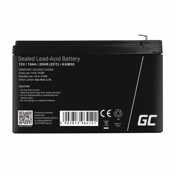 Rechargeable Battery AGM VRLA Green Cell AGM50 12V 10Ah (for UPS, toy car, lawn mower) - Image 4