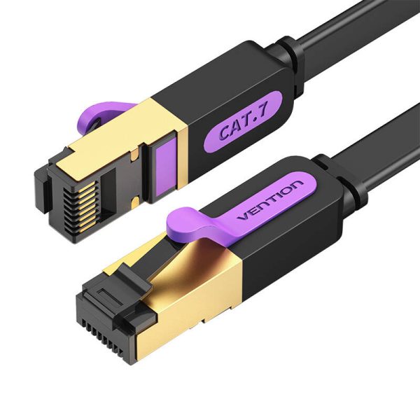 Flat Network Cable UTP CAT7 Vention ICABJ RJ45 Ethernet 10Gbps 5m Black - Image 3