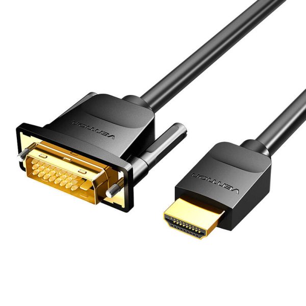 Kabel HDMI do DVI (24+1) Vention ABFBF 1m, 4K 60Hz/ 1080P 60Hz (Czarny) - Image 2